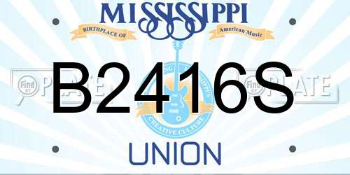 B2416S Mississippi License Plate