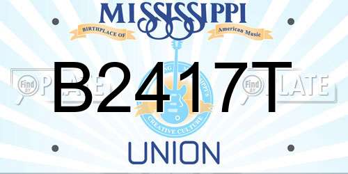 B2417T Mississippi License Plate
