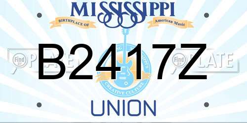 B2417Z Mississippi License Plate