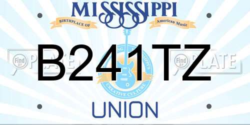 B241TZ Mississippi License Plate