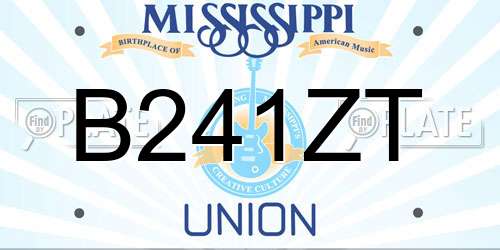 B241ZT Mississippi License Plate