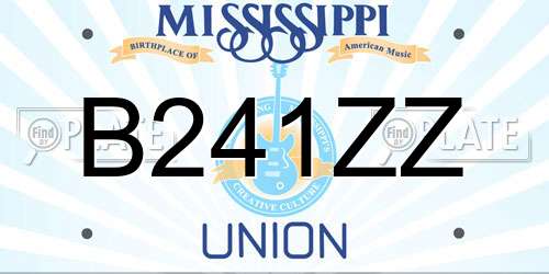 B241ZZ Mississippi License Plate