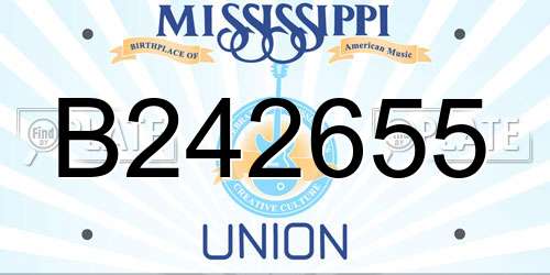 B242655 Mississippi License Plate