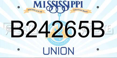B24265B Mississippi License Plate