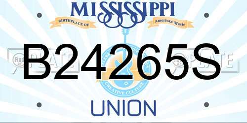 B24265S Mississippi License Plate