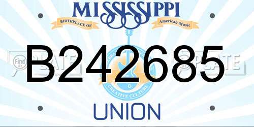 B242685 Mississippi License Plate