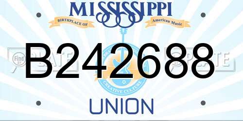 B242688 Mississippi License Plate