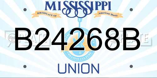 B24268B Mississippi License Plate