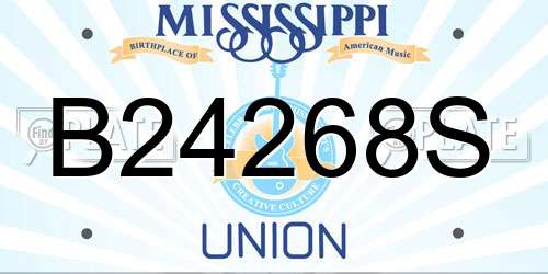 B24268S Mississippi License Plate