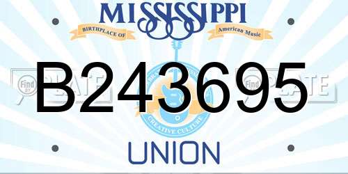 B243695 Mississippi License Plate