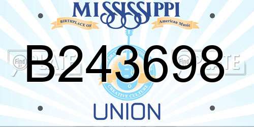 B243698 Mississippi License Plate