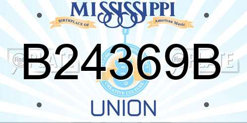 B24369B Mississippi License Plate