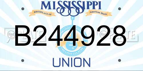 B244928 Mississippi License Plate