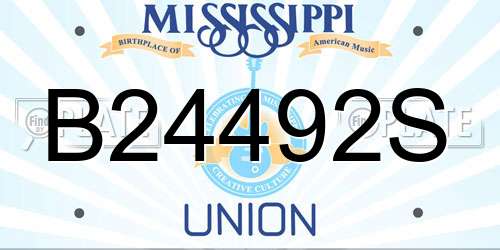 B24492S Mississippi License Plate