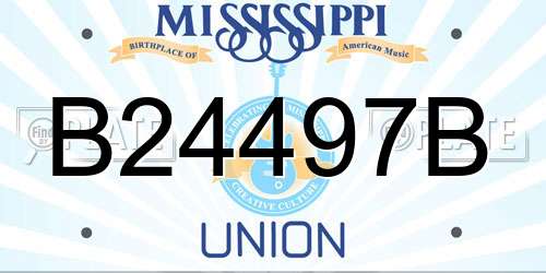 B24497B Mississippi License Plate