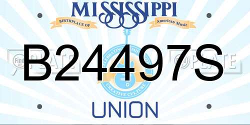 B24497S Mississippi License Plate