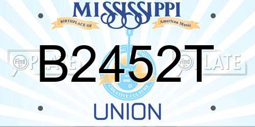 B2452T Mississippi License Plate