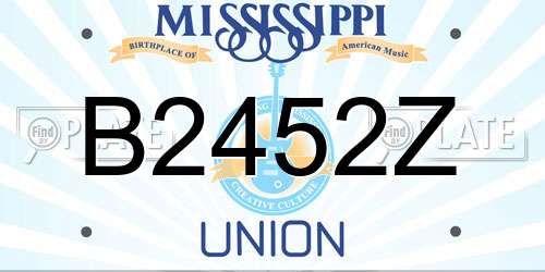 B2452Z Mississippi License Plate