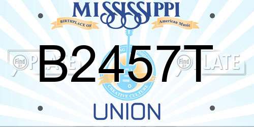 B2457T Mississippi License Plate