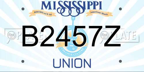 B2457Z Mississippi License Plate