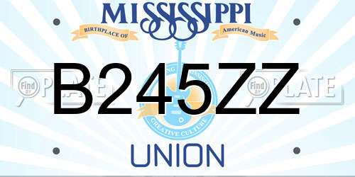 B245ZZ Mississippi License Plate