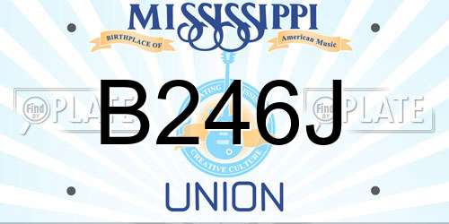 B246J Mississippi License Plate