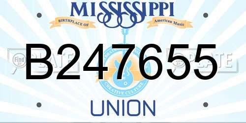 B247655 Mississippi License Plate