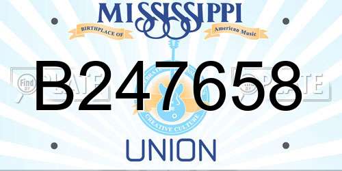 B247658 Mississippi License Plate