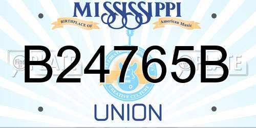 B24765B Mississippi License Plate