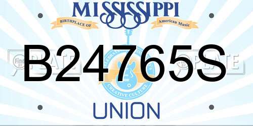 B24765S Mississippi License Plate