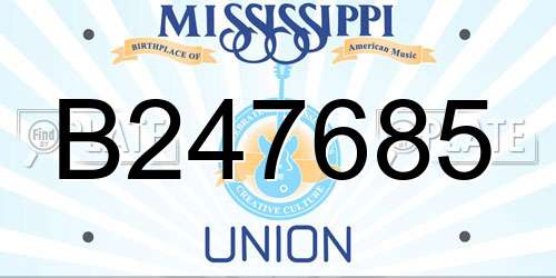 B247685 Mississippi License Plate