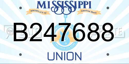 B247688 Mississippi License Plate