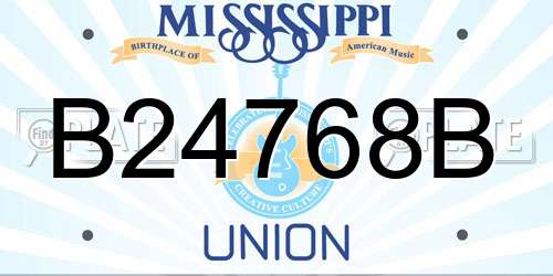 B24768B Mississippi License Plate