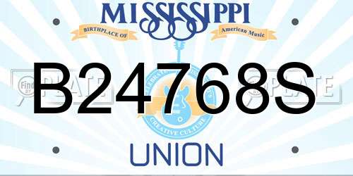 B24768S Mississippi License Plate