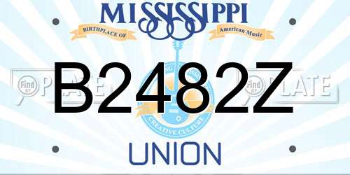B2482Z Mississippi License Plate