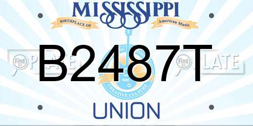 B2487T Mississippi License Plate