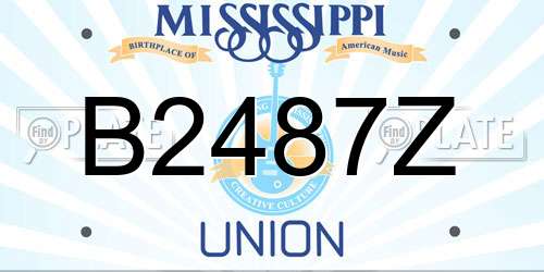 B2487Z Mississippi License Plate