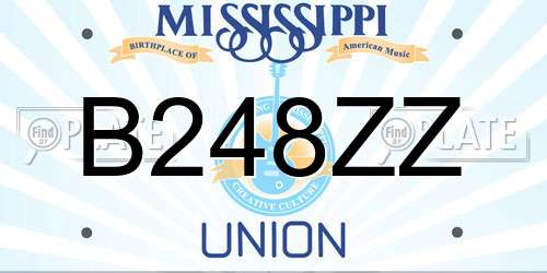 B248ZZ Mississippi License Plate