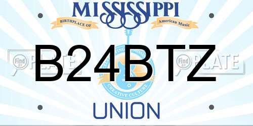 B24BTZ Mississippi License Plate