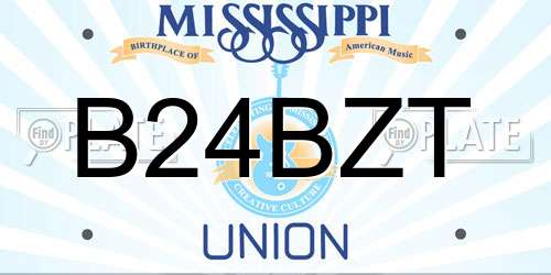 B24BZT Mississippi License Plate