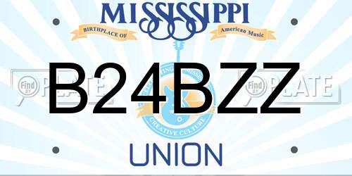 B24BZZ Mississippi License Plate