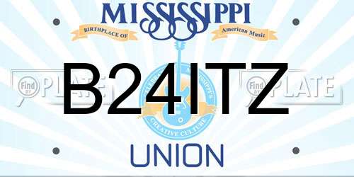 B24ITZ Mississippi License Plate