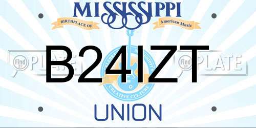 B24IZT Mississippi License Plate