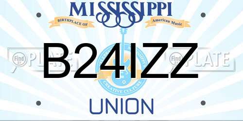 B24IZZ Mississippi License Plate