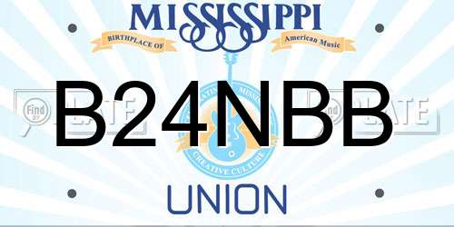 B24NBB Mississippi License Plate