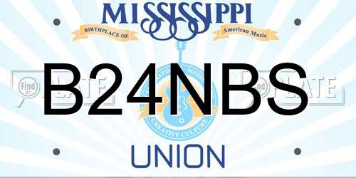 B24NBS Mississippi License Plate