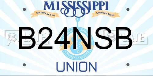 B24NSB Mississippi License Plate