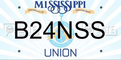B24NSS Mississippi License Plate