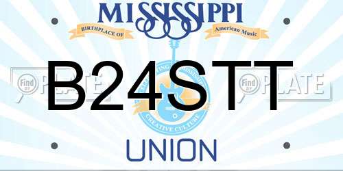 B24STT Mississippi License Plate