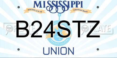 B24STZ Mississippi License Plate